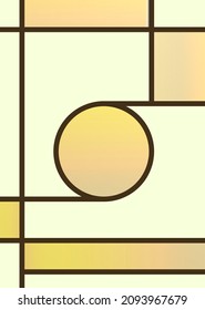 White Mondrian Background With Ochre Shape