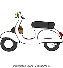 White motorcycle and white background