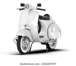 White motorcycle isolated on background. 3d rendering - illustration