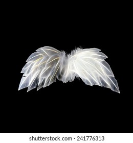 White Neon Angel Wings