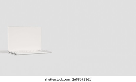 White Notebook on clear Background  for Technology or Business concept 3d Rendering.