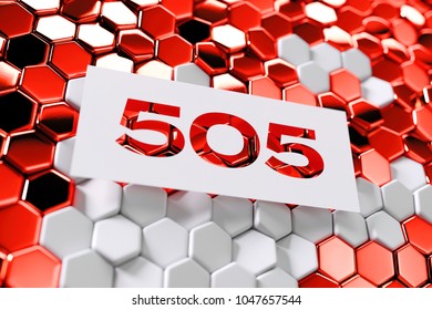 White Number 505 on the Red Blue Honeycomb Grid Background. 3D Illustration of Number 505 HTTP Version Not Supported on Hexagon Grid Layout. - Powered by Shutterstock