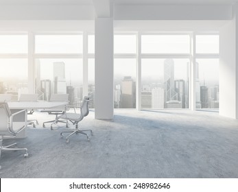 White office interior. 3d rendering