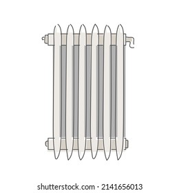 White Old Heater With Six Elements