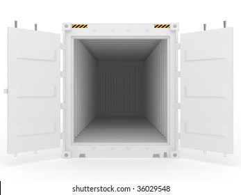 White Open Cargo Container