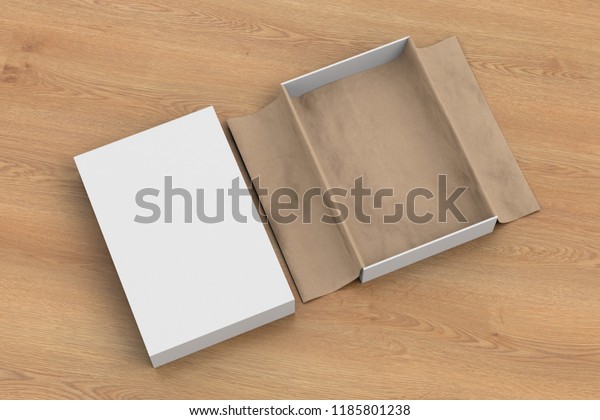 Download White Open Gift Box Mockup On Stock Illustration 1185801238