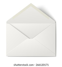 White Opened Envelope Isolated On White