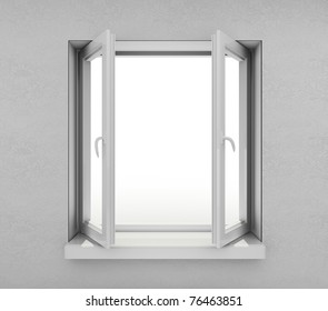 White opened window from inside