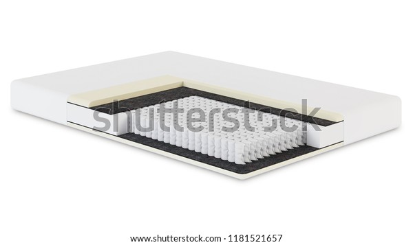 White Orthopedic Mattress Structure Layers Mattress Stock Illustration ...