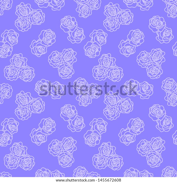 White Outline Flower On Purple Background Stock Illustration 1455672608 ...