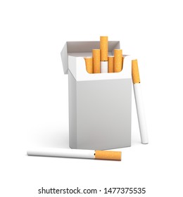 White Pack Cigarettes 3d Rendering Illustration Stock Illustration ...