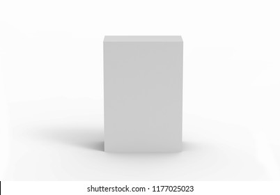 White Packaging Box, Mock Up Template On Isolated White Background, Ready For Your Design, 3D Illustration