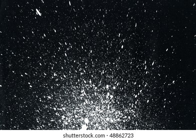 White Paint Splatter On Black Background