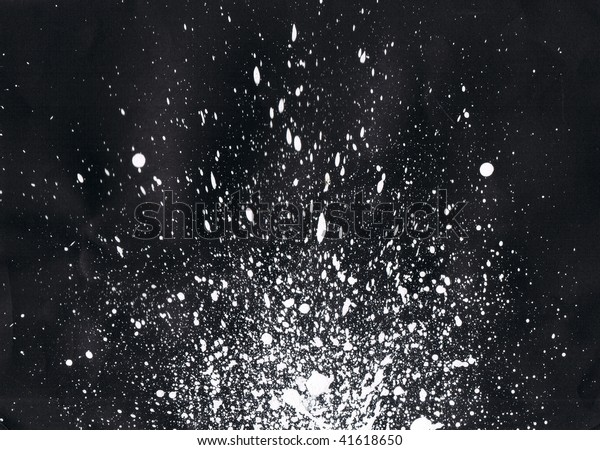 White Paint Splatter On Black Background Stock Illustration