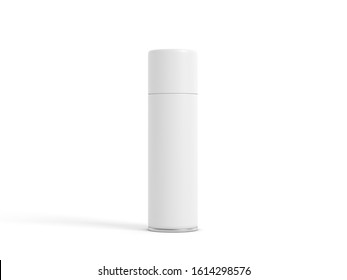 White Paint Spray Bottle Mockup, Can Packaging On White Background, 3d Rendering