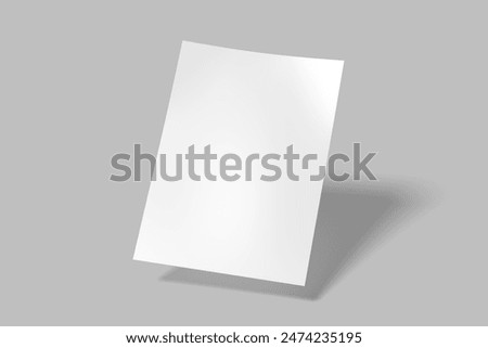 White paper A4 3D Rendering for mockup