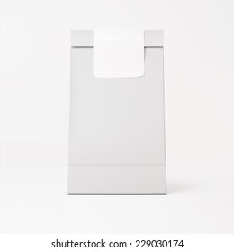 White Paper Bag With White Sticker