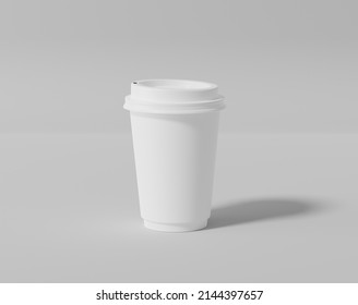 White Paper Coffee Cup Mockup Realistic Stock Illustration 2144397657 ...