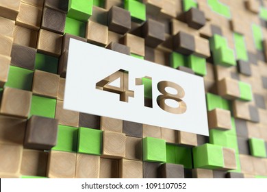 White Papercut Number 418 on the Wood Pattern With Green Dots on Background. 3D Illustration of Number 418 I'm a Teapot for Wallpapers and Nature Backgrounds. - Powered by Shutterstock