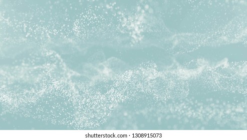 White Particles Abstract Background. Clean Particles And Wave. Particles Isolated White Background.