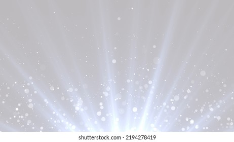 White Particles On White Background. Glitter Particles With Stars. Bokeh Shiny Particles