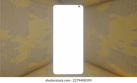 white phone screen with simple background 3d render