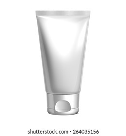 White Plastic Cosmetic Tube With Cap