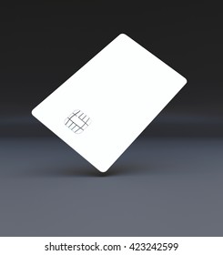 White Plastic Credit Cards, Mockup, Dark,black Background, 3d Render