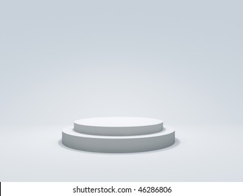 White Podium On Grey Background