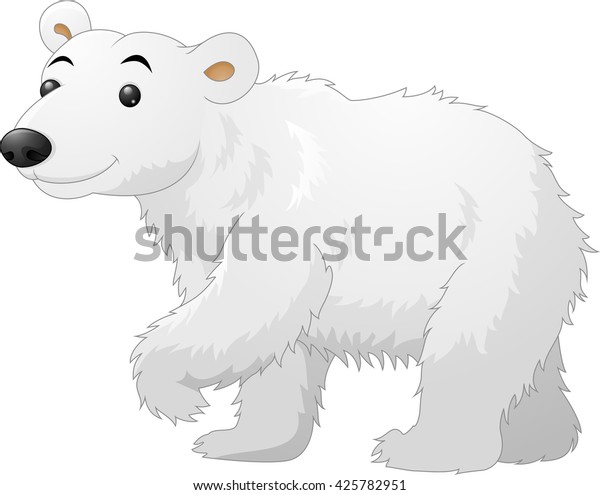 White Polar Bear Cartoon Stock Illustration 425782951