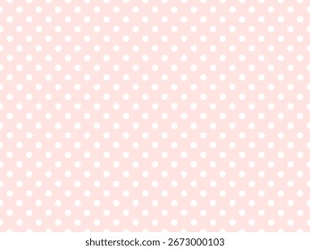 white polka dots pattern over misty rose useful as a background