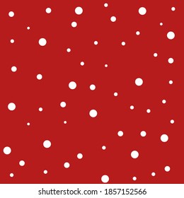 White Polkadot Pattern On Red Background