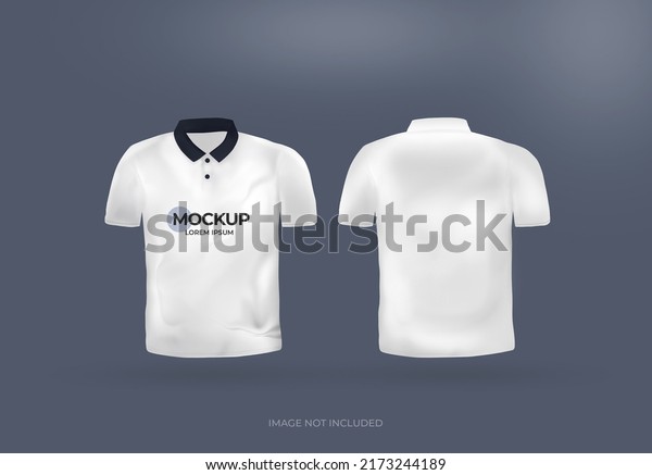 White Polo Tshirt Mockup Front Back Stock Illustration 2173244189 ...