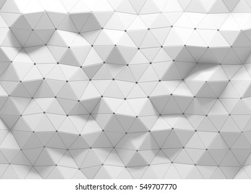 White Polygonal Triangle Geometric 3d Texture