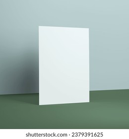 White Poster Mockup With Shadow Isolated Over Pastel Green Blue Background. Creative Layout. Mock Up and Space for Text and Logo Company. Business Concept. 3D Render Illustration. - Powered by Shutterstock