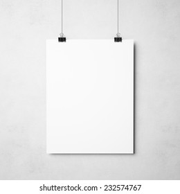 White Poster On Concrete Background