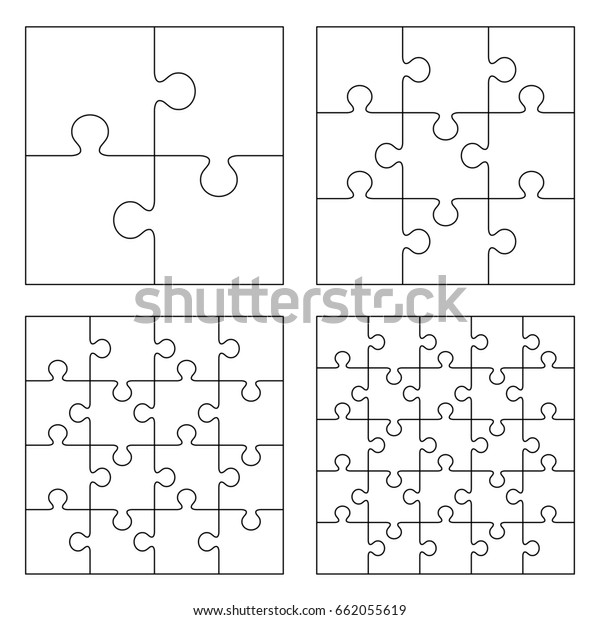 white-puzzles-4-9-16-25-stock-illustration-662055619