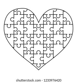 Heart Puzzle Vector Illustration Black White Stock Vector (Royalty Free ...
