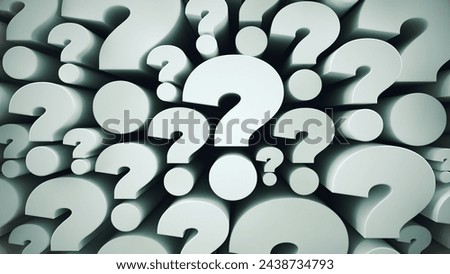 White Question Mark Background 3D illustration