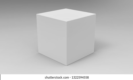 White Realistic Cube, 3d Stock Illustration Without Box Background