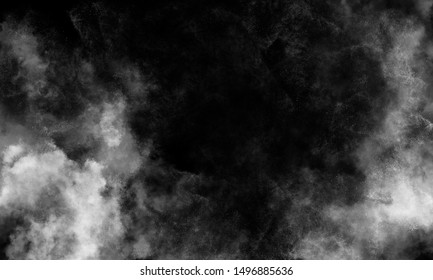 White Realistic Dust And Smoke Overlay On Black Background, Smoke Effect For Your Photos.