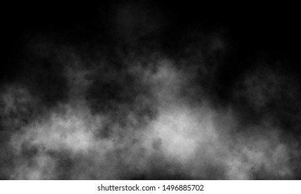 Polvo blanco realista y sobre fondo negro, efecto humo para tus fotos.