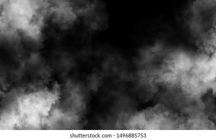 White Realistic Dust And Smoke Overlay On Black Background, Smoke Effect For Your Photos.