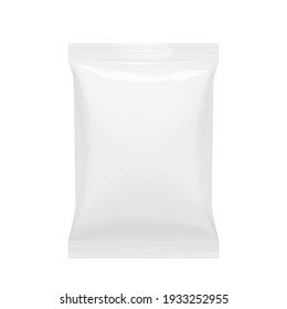 White realistic Polyethylene bag with Hang Slot. Mock up for brand template. 3D illustration.
