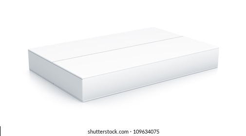 White rectangle box. High resolution 3D illustration with clipping paths.