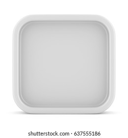 White Rectangle With Rounded Corner, 3d Illustration