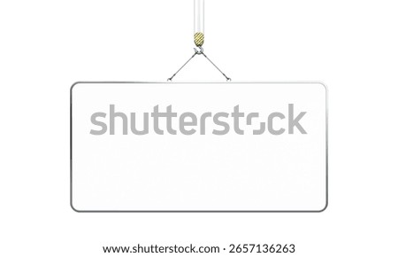 White rectangular banner hanging 3d isolated