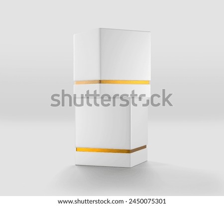 White rectangular box on light background, Light candle box, Mockup, isolated, 3d illustration