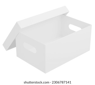 The white rectangular cardboard box looks beautiful   clean white background  perfect for presenting 3D rendering box model advertisements 