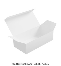 The white rectangular cardboard box looks beautiful   clean white background  perfect for presenting 3D rendering box model advertisements 